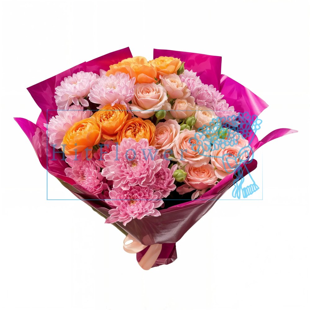 Букет цветов из: Розы и Хризантемы